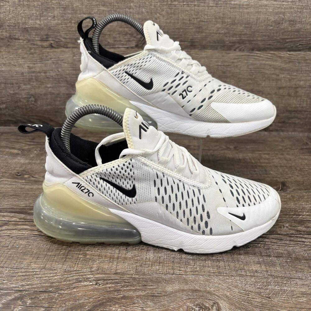 Nike Air Max 270 Shoes Women's 7.5 White Black Mesh Running Sneakers AH6789-100